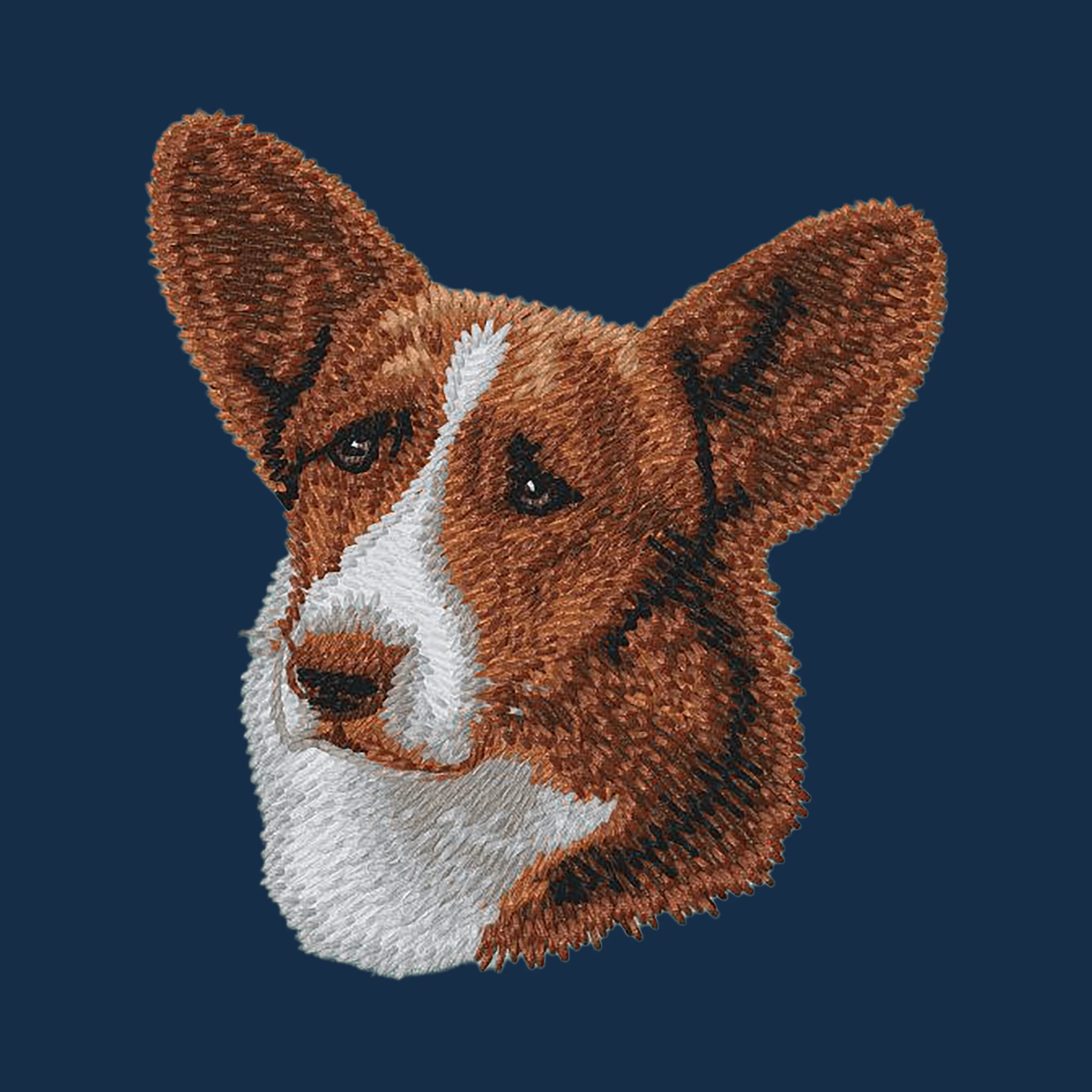 Cardigan Welsh Corgi Embroidered Men's Denim Shirt - Image 4