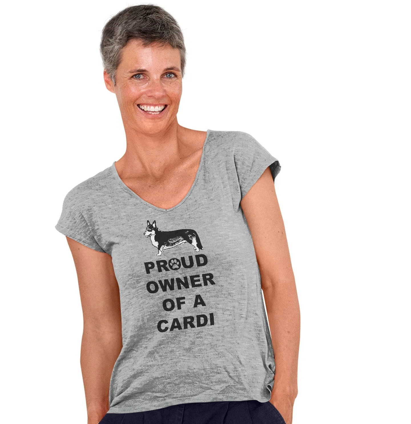 Cardigan Welsh Corgi Proud Owner - Women's V-Neck T-Shirt