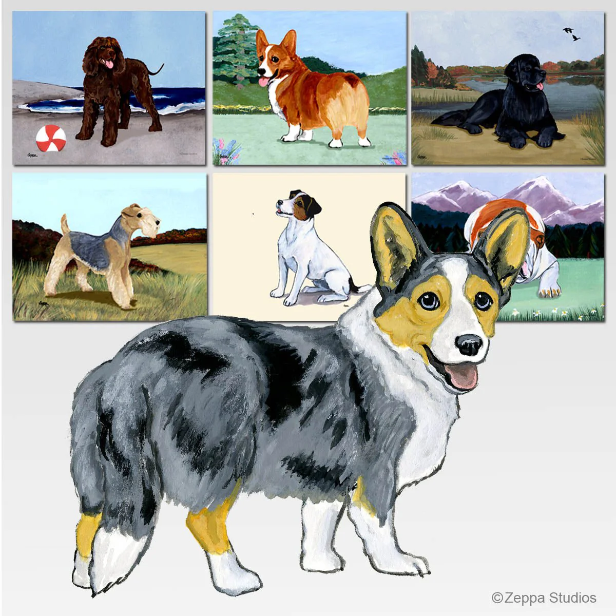 Cardigan Welsh Corgi Scenic Cutting Board - Image 2