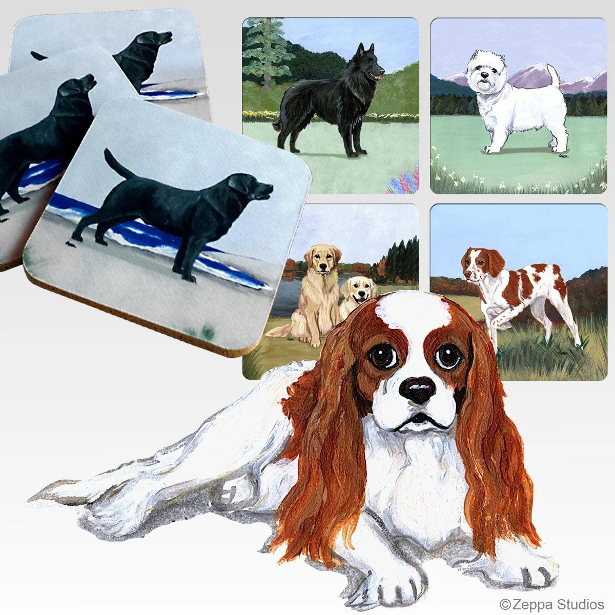 Cavalier King Charles Spaniel Scenic Square Coaster - Image 2