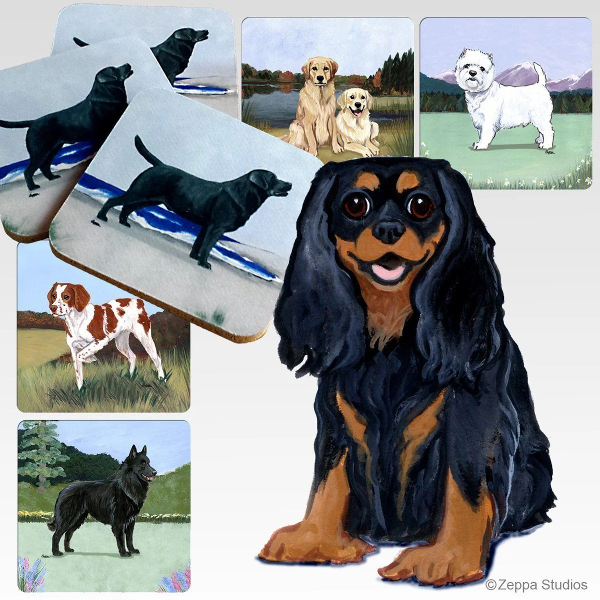 Cavalier King Charles Spaniel Scenic Square Coaster - Image 3
