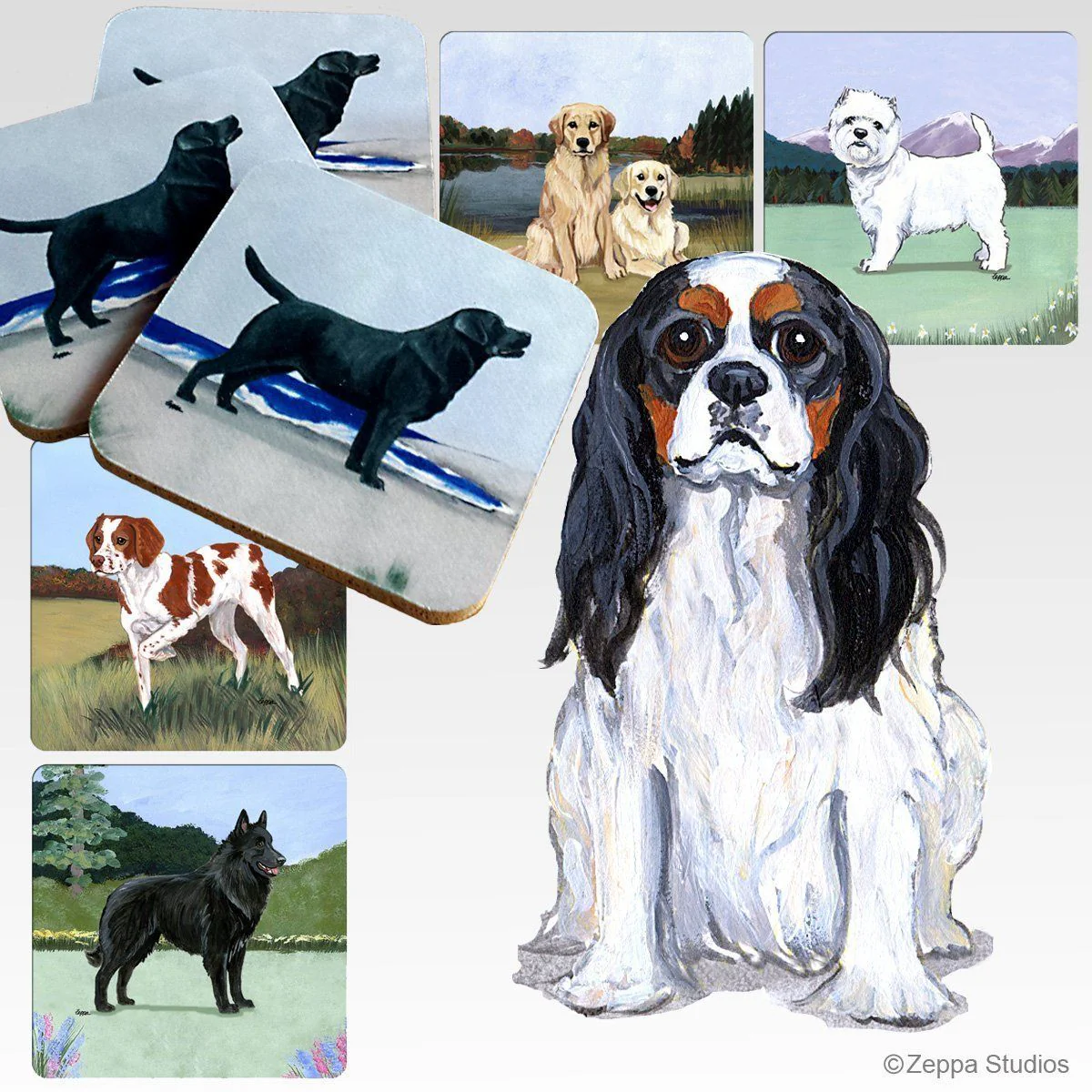 Cavalier King Charles Spaniel Scenic Square Coaster - Image 4