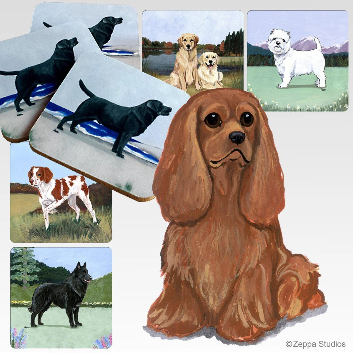 Cavalier King Charles Spaniel Scenic Square Coaster - Image 5