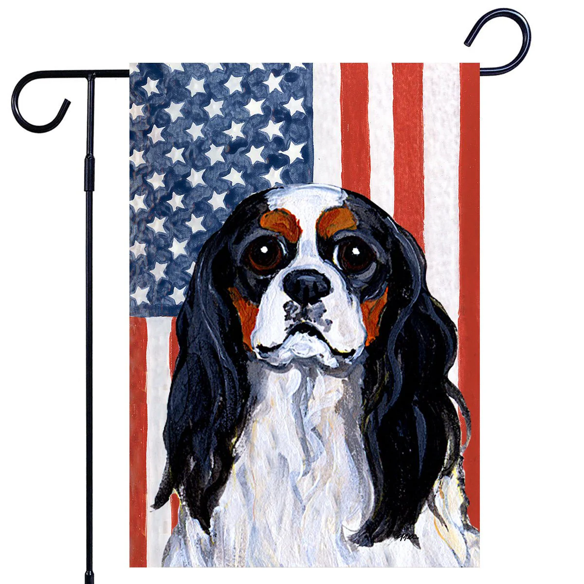 Cavalier King Charles Spaniel Americana Garden Flag - Image 3