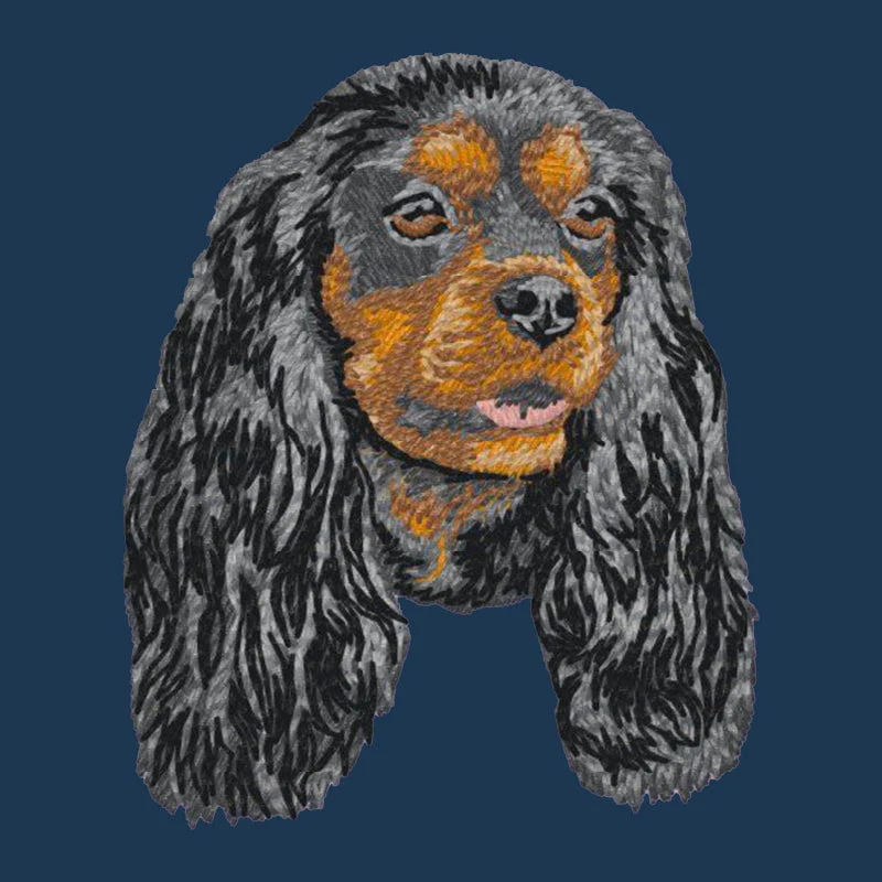 Cavalier King Charles Spaniel Embroidered Men's Denim Shirt - Image 2