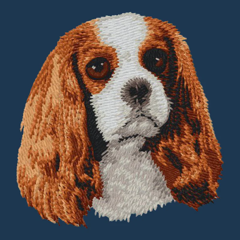 Cavalier King Charles Spaniel Embroidered Men's Denim Shirt - Image 6