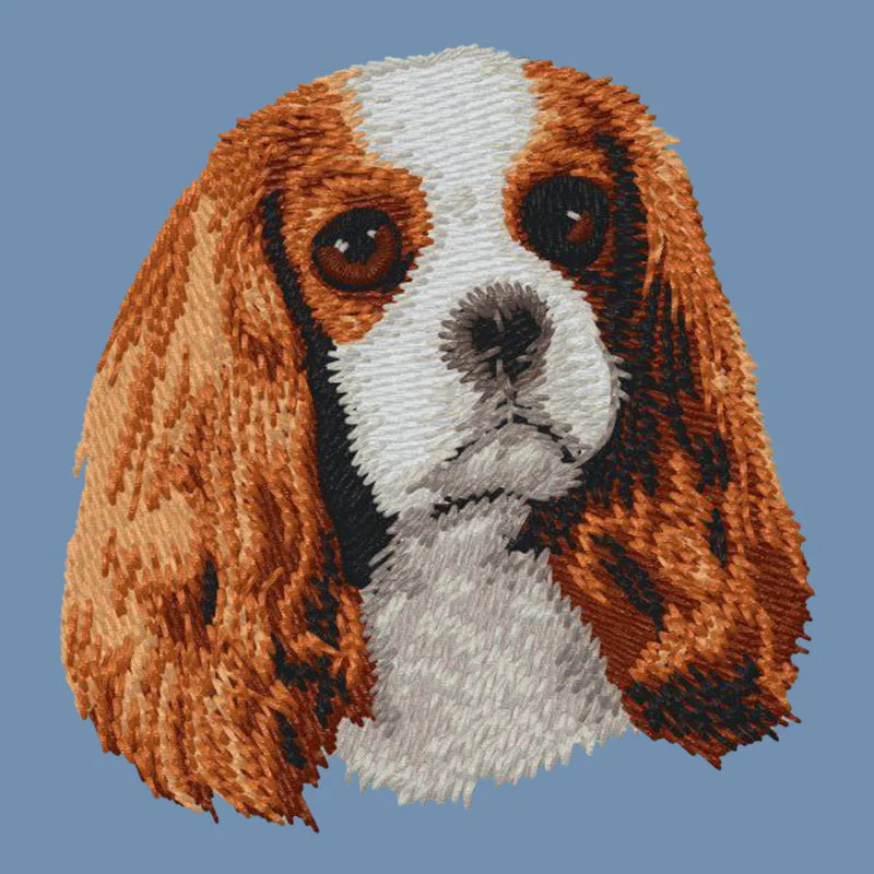 Cavalier King Charles Spaniel Embroidered Men's Denim Shirt - Image 8