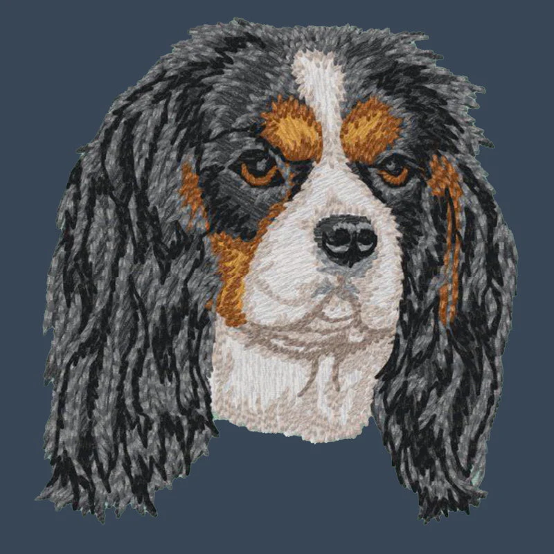 Cavalier King Charles Spaniel Embroidered Women's Denim Shirt - Image 12