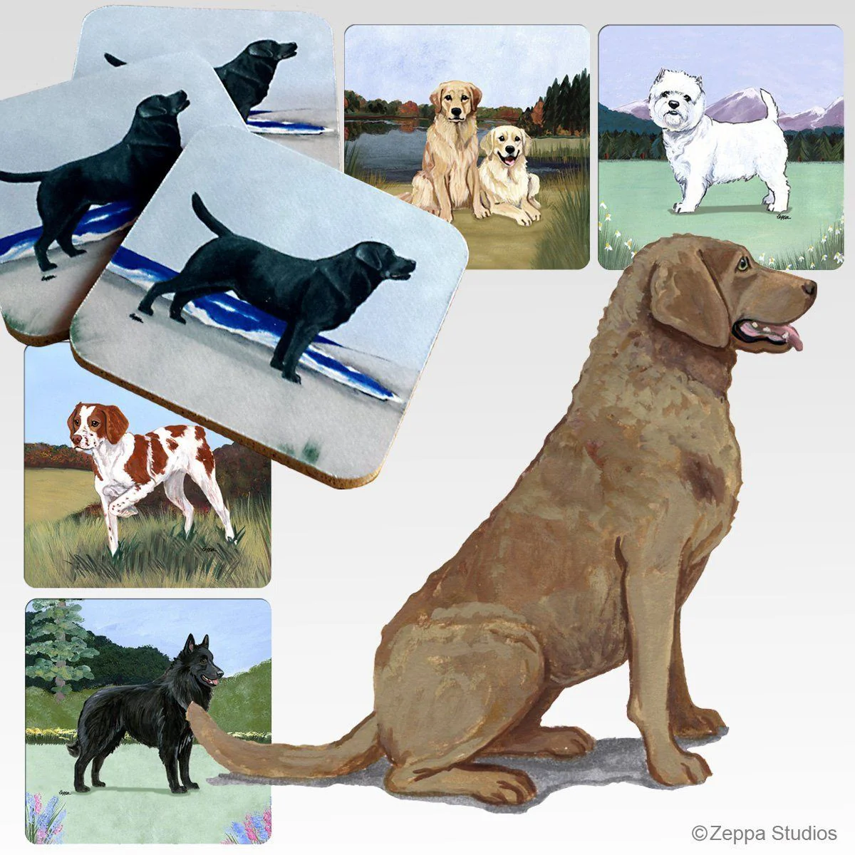 Chesapeake Bay Retriever Scenic Square Coaster