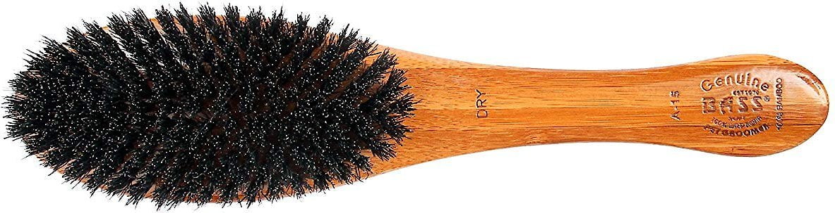 Bass Brushes Shine & Condition Soft Bristle Pet Brush, Bamboo-Dark Finish - Image 2