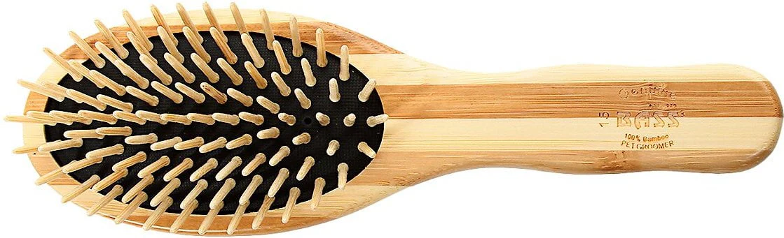 Bass Brushes The Green Dog Oval Brush, Bamboo-Stiped Finish, Small - Image 2