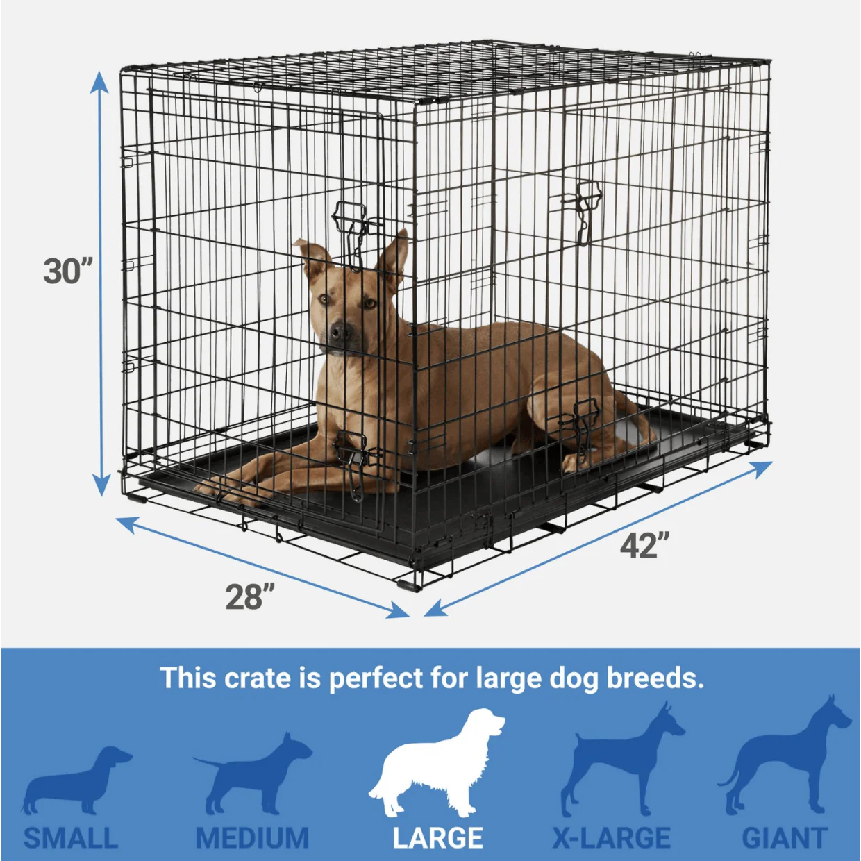 Frisco Fold & Carry Double Door Collapsible Wire Dog Crate - Image 3