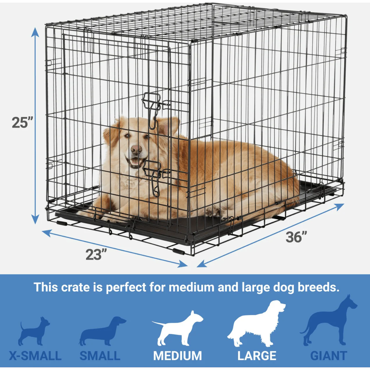 Frisco Fold & Carry Single Door Collapsible Wire Dog Crate - Image 2