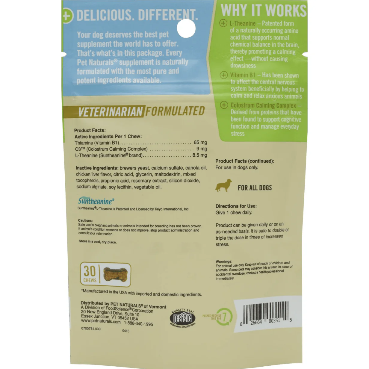 Pet Naturals of Vermont Calming Dog Chews, 30 count - Image 2