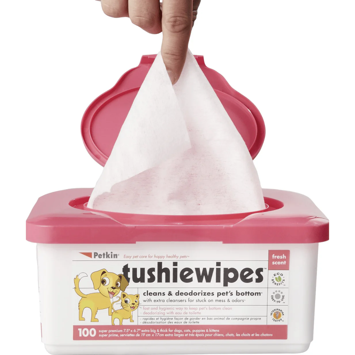 Petkin Dog & Cat Tushie Wipes, 100 count - Image 3