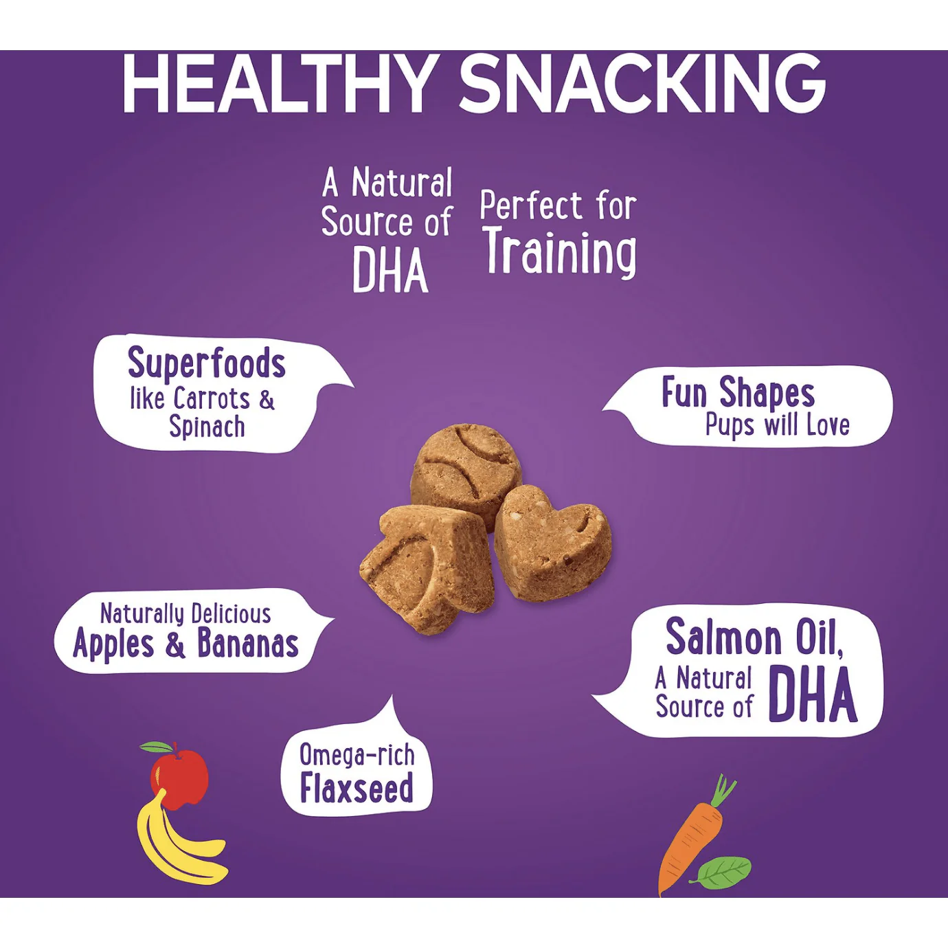 Wellness Grain-Free Crunchy Puppy Bites Chicken & Carrots Recipe Dog Treats, 6-oz bag - Image 3