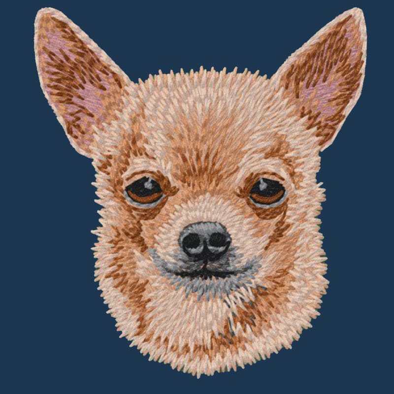 Chihuahua Embroidered Men's Denim Shirt - Image 4