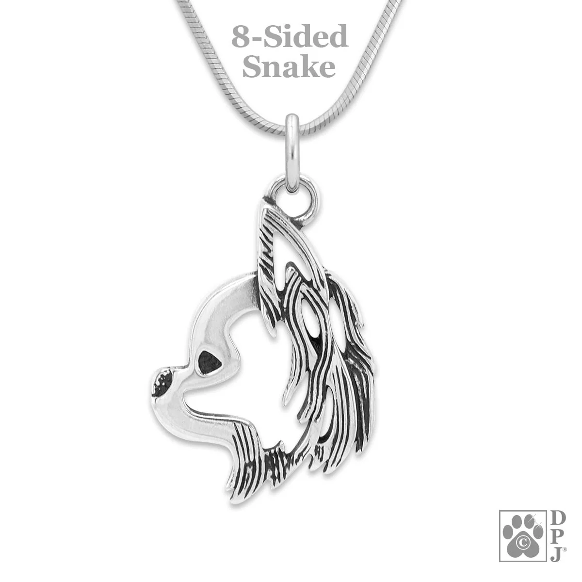 Chihuahua Longhaired Necklace, Head - Image 3