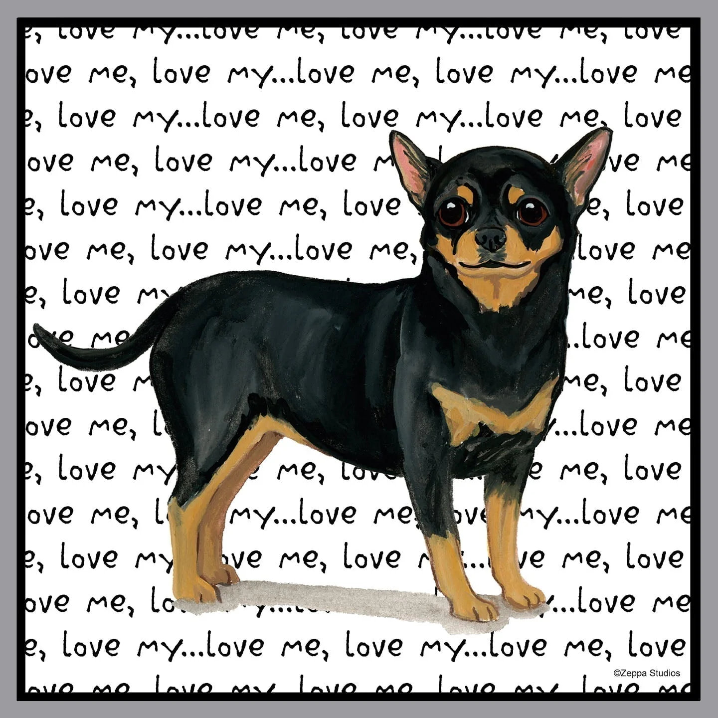 Chihuahua Love Text - Adult Unisex Crewneck Sweatshirt - Image 2