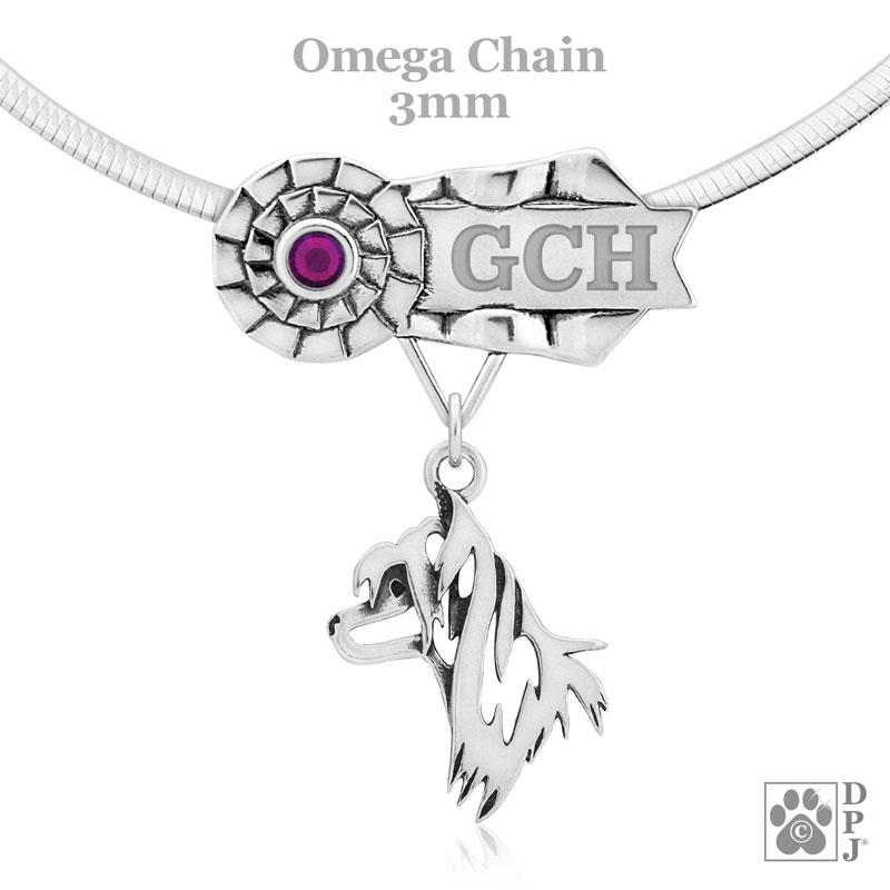 Chinese Crested, Head, Engravable Ribbon Charm Holder