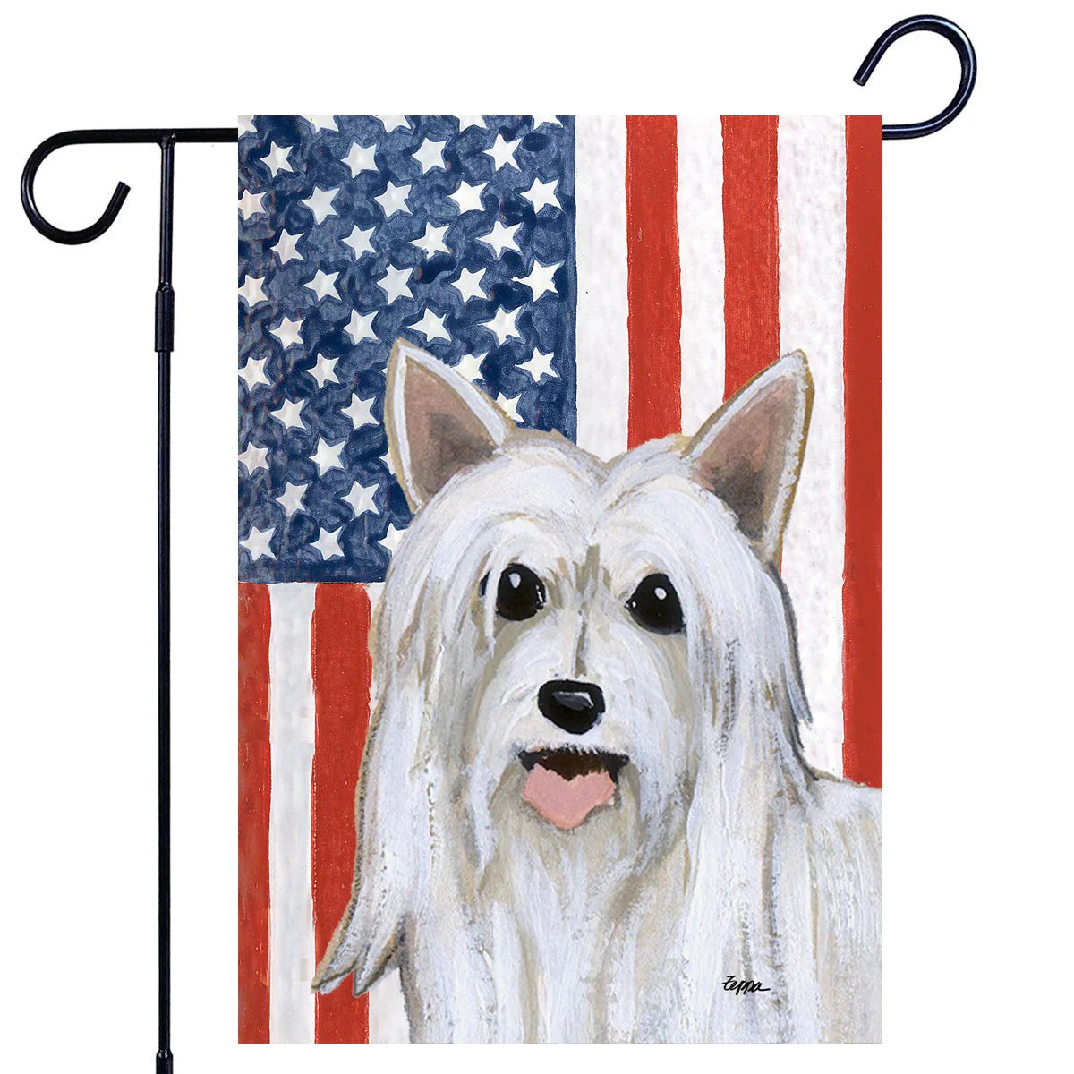 Chinese Crested Powderpuff  Americana Garden Flag