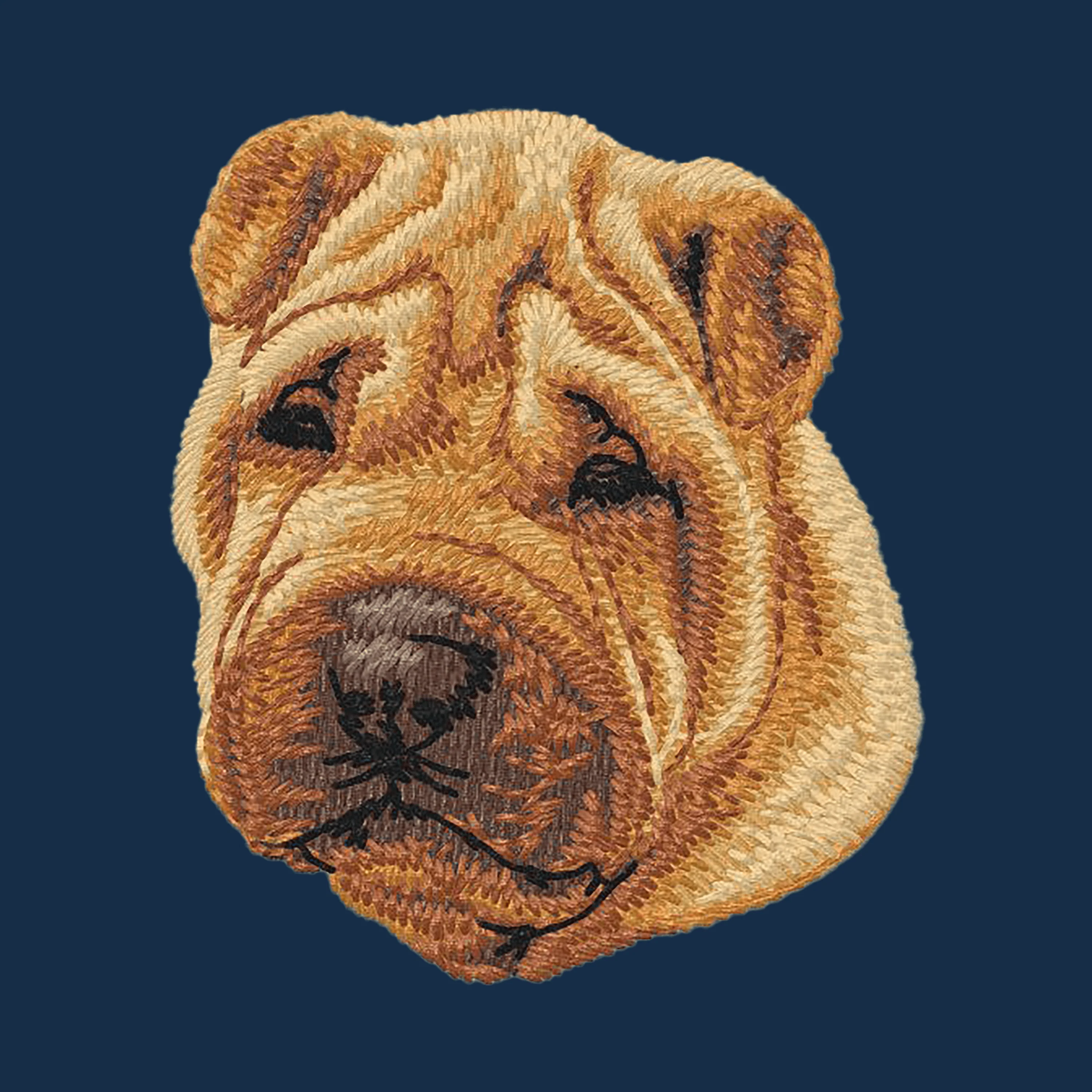 Chinese Shar-Pei Embroidered Men's Denim Shirt - Image 3