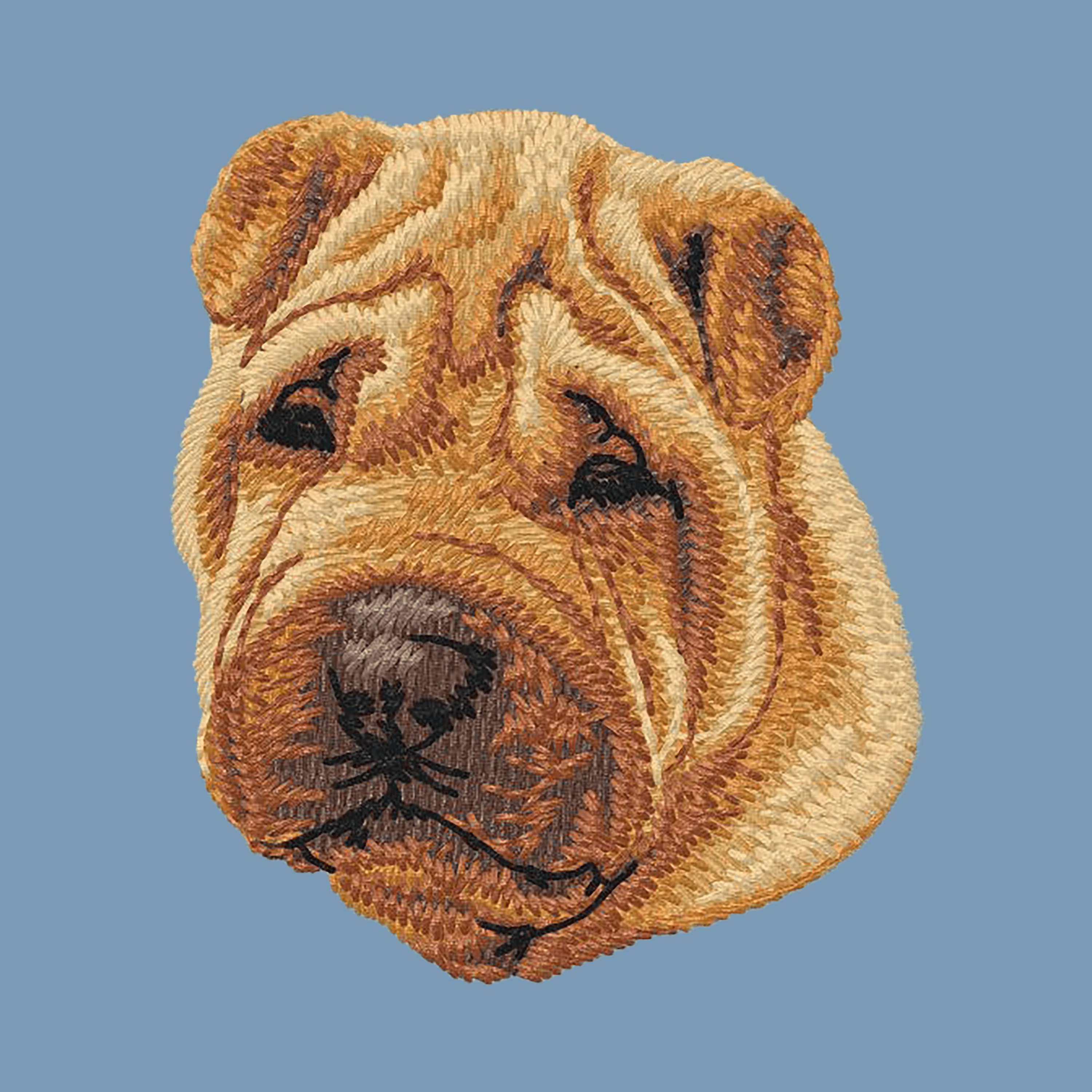 Chinese Shar-Pei Embroidered Men's Denim Shirt - Image 4