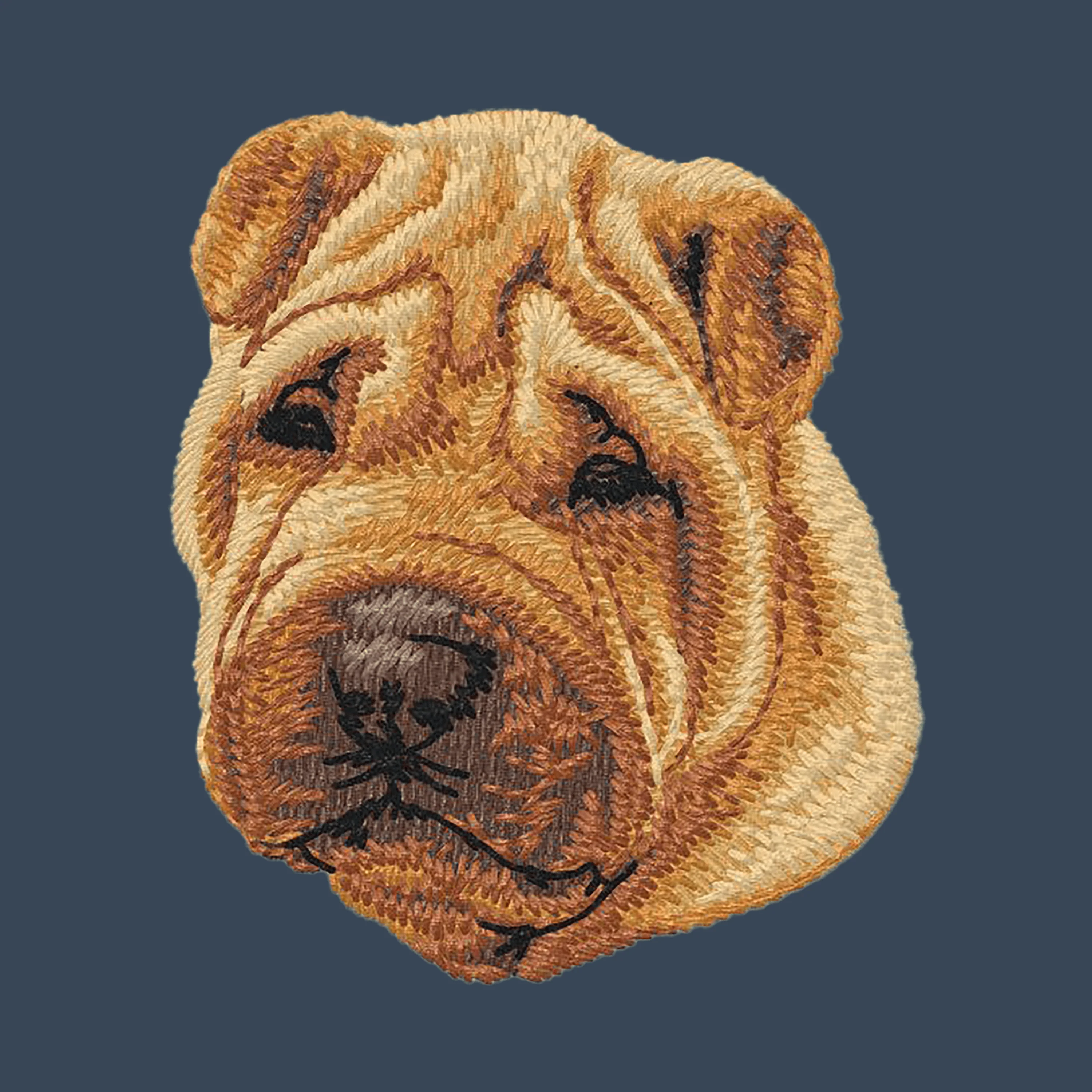 Chinese Shar-Pei Embroidered Women's Denim Shirt - Image 3