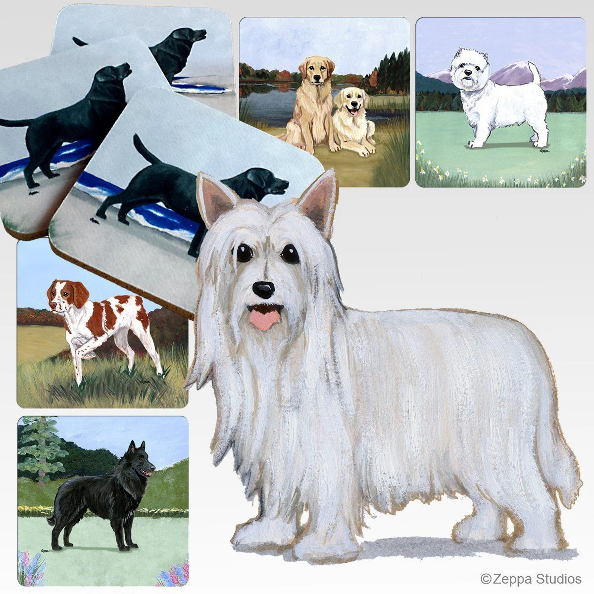Chinese Crested Scenic Square Coaster - Image 2