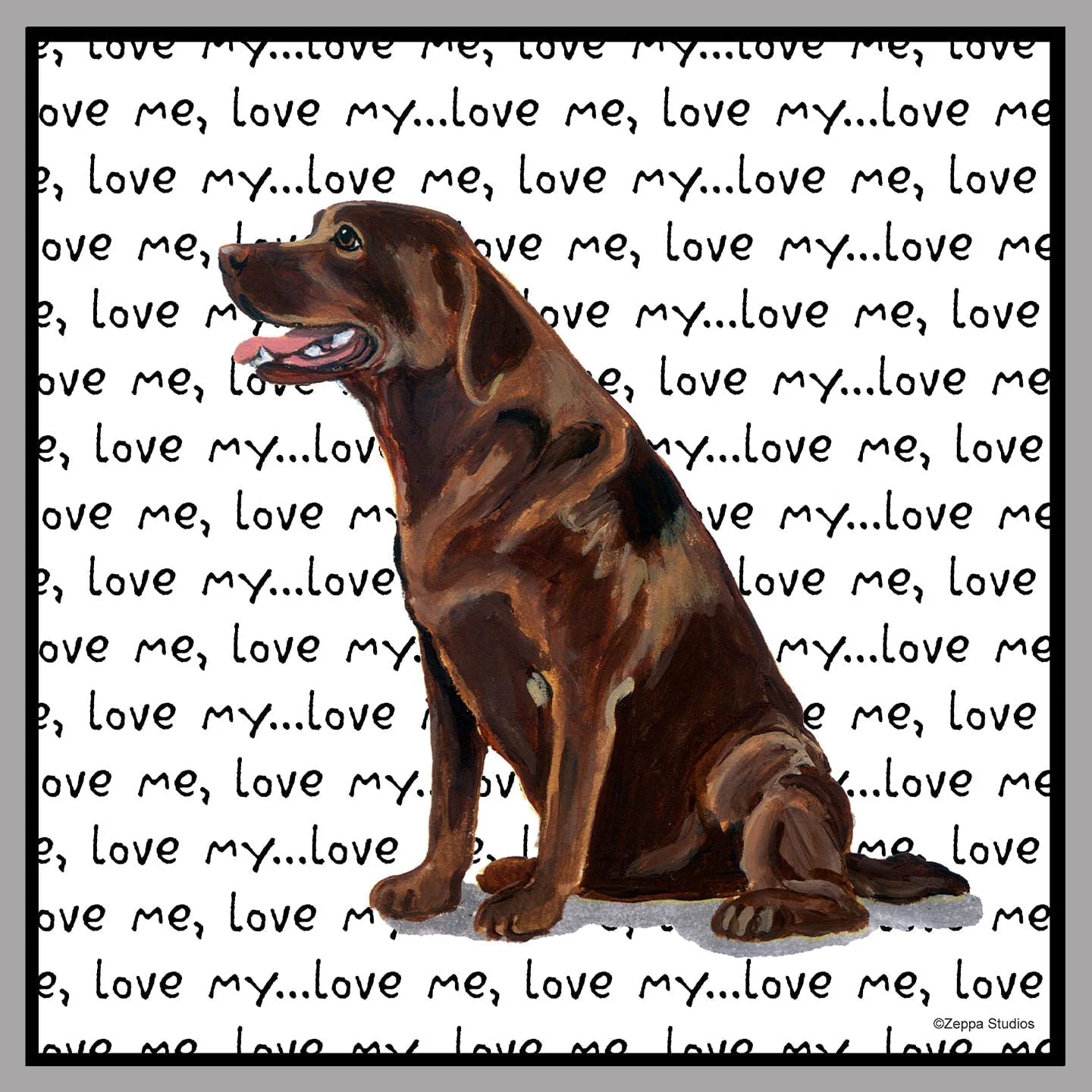 Chocolate Labrador Retriever Love Text - Women's V-Neck T-Shirt - Image 2