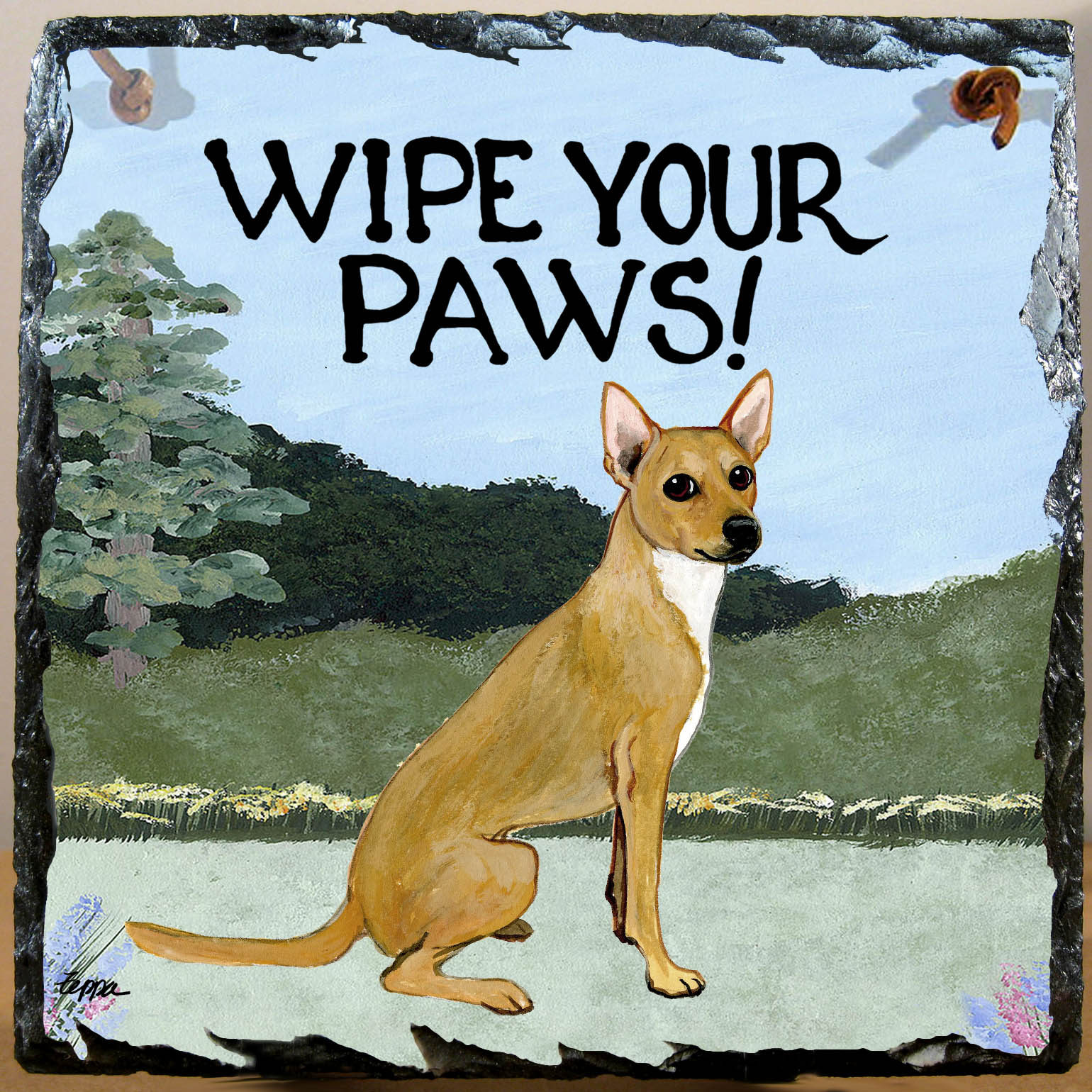 Coated Xoloitzcuintli Slate Sign