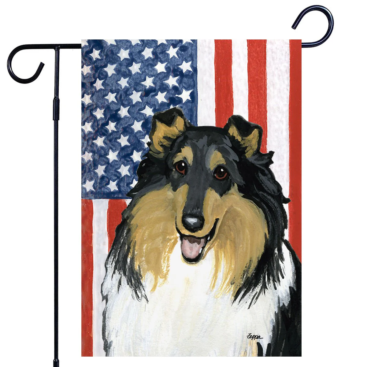 Collie Americana Garden Flag - Image 2