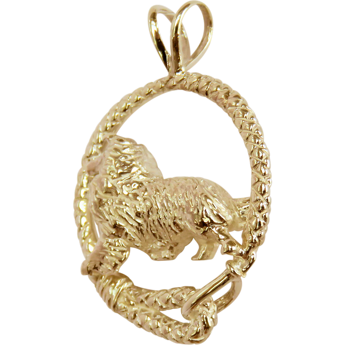 Rough Coat Collie Solid 14K Gold Leash Pendant - Image 3