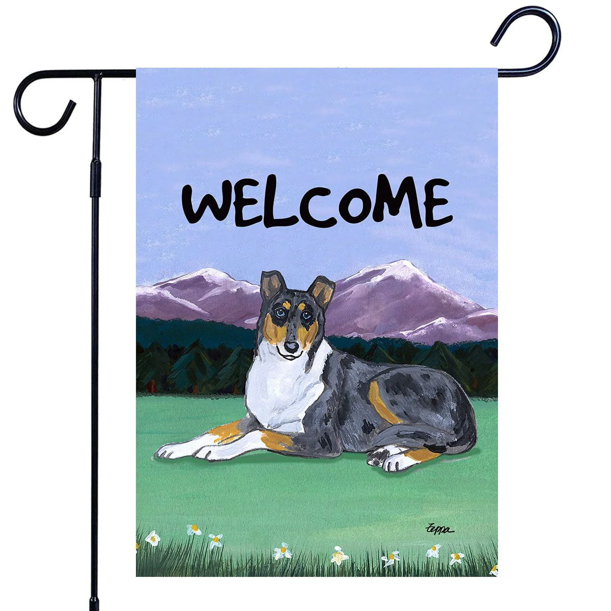 Collie Garden Flag - Image 2