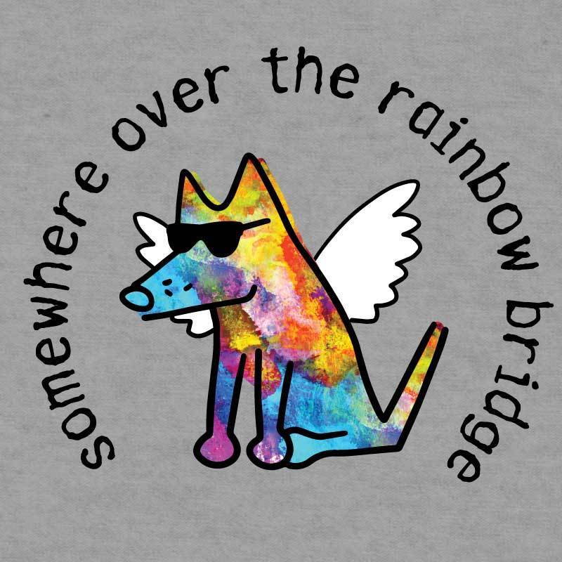 Somewhere Over The Rainbow Bridge - Ladies T-Shirt V-Neck - Image 3