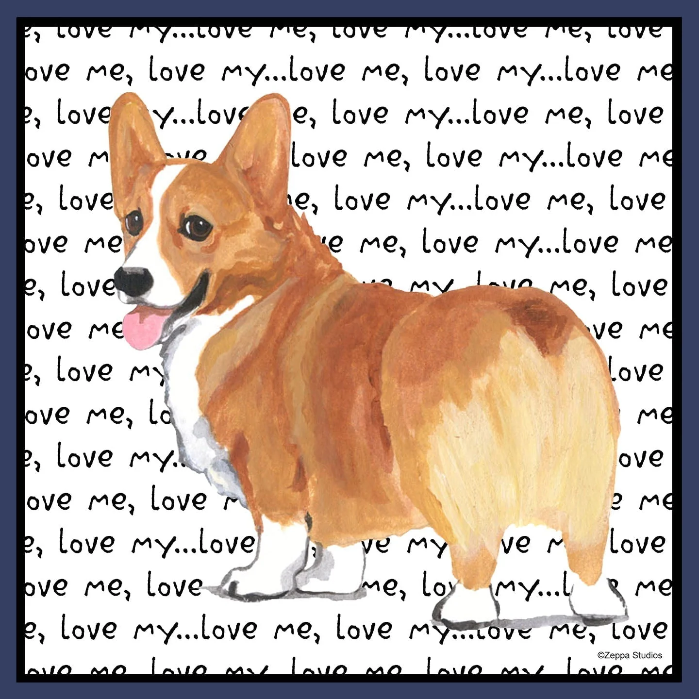 Corgi Love Text - Adult Unisex Crewneck Sweatshirt - Image 2