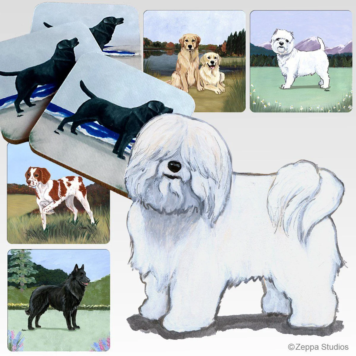 Coton de Tulear Scenic Square Coaster