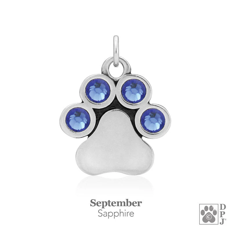 You Are My Shining Light Birthstone Paw Print Earrings - Image 10