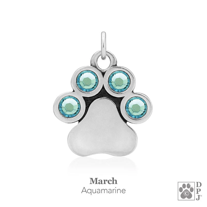 You Are My Shining Light Birthstone Paw Print Earrings - Image 4
