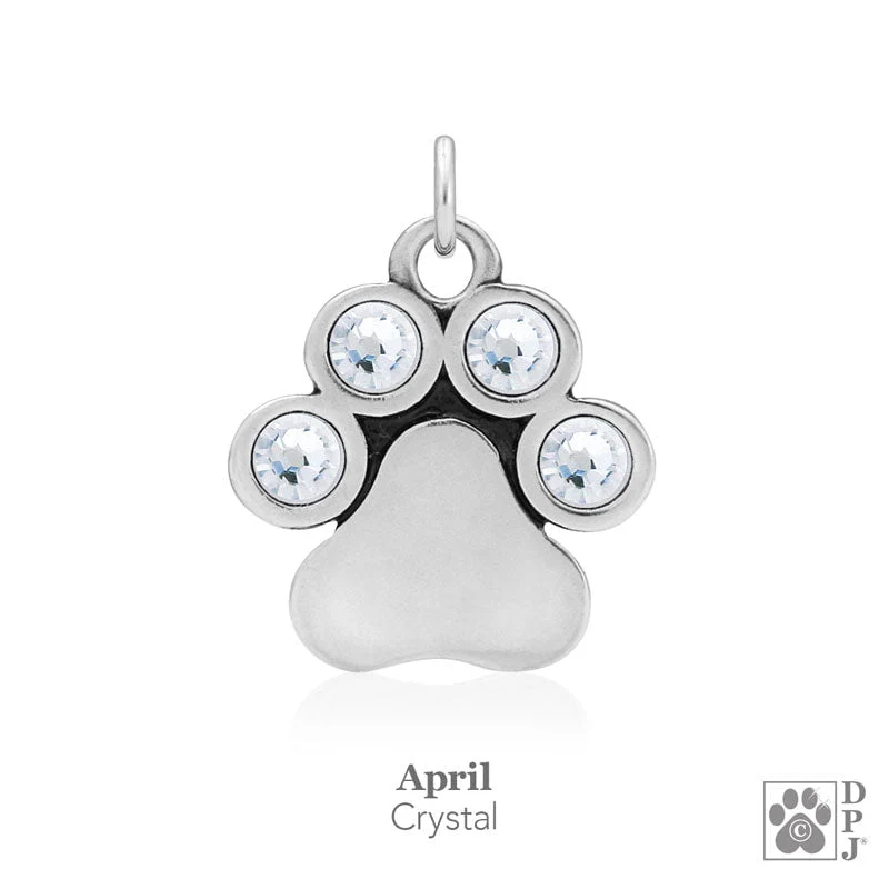 You Are My Shining Light Birthstone Paw Print Earrings - Image 5