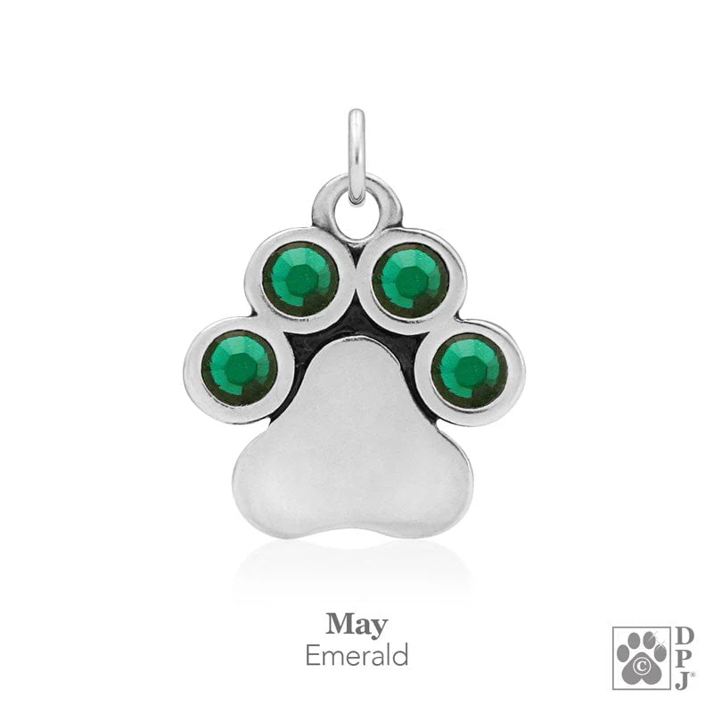 You Are My Shining Light Birthstone Paw Print Earrings - Image 6