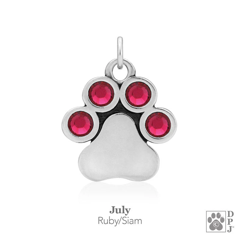You Are My Shining Light Birthstone Paw Print Earrings - Image 8
