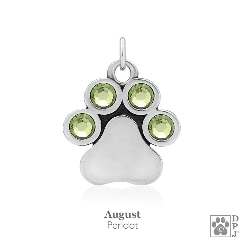 You Are My Shining Light Birthstone Paw Print Earrings - Image 9