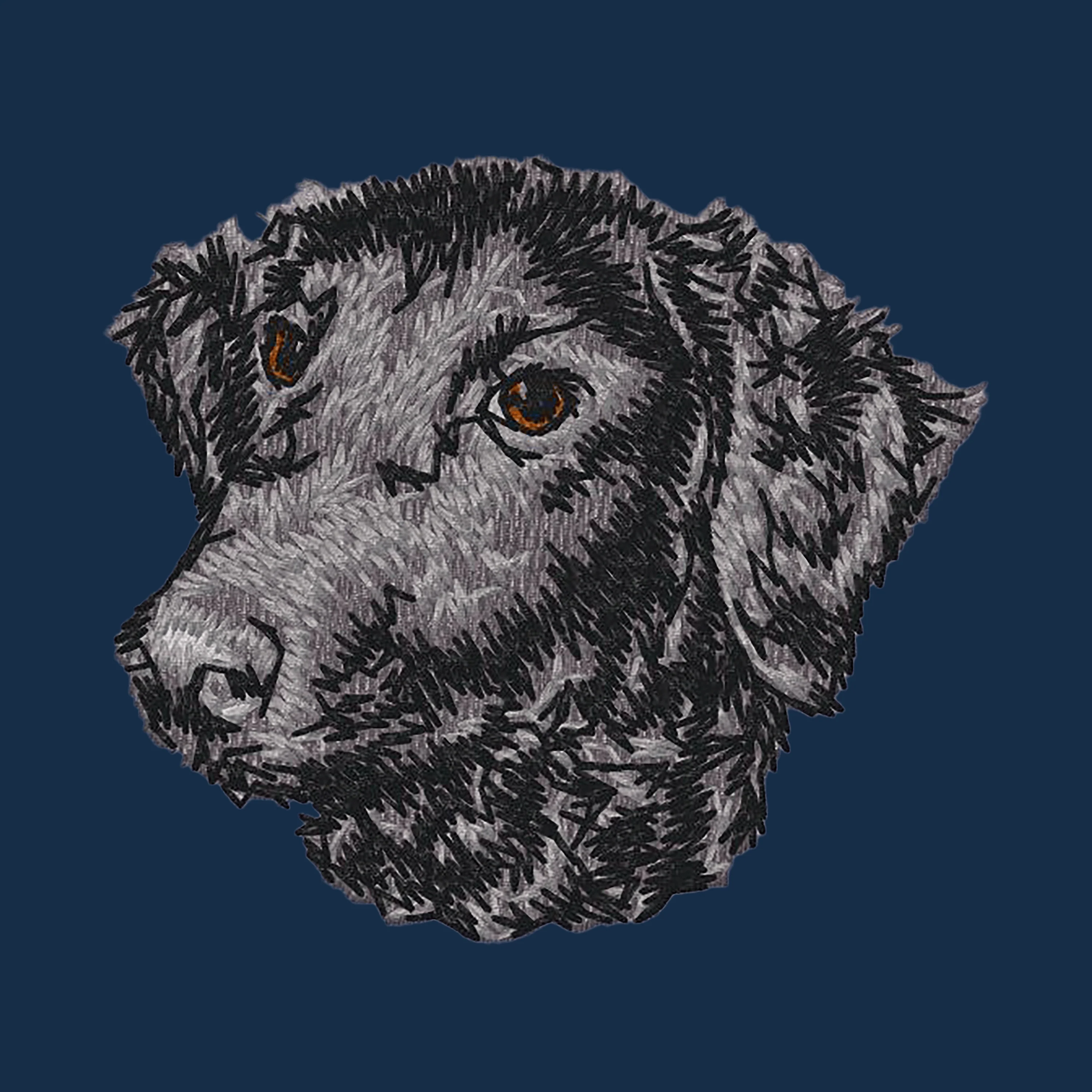Curly-Coated Retriever Embroidered Men's Denim Shirt - Image 4