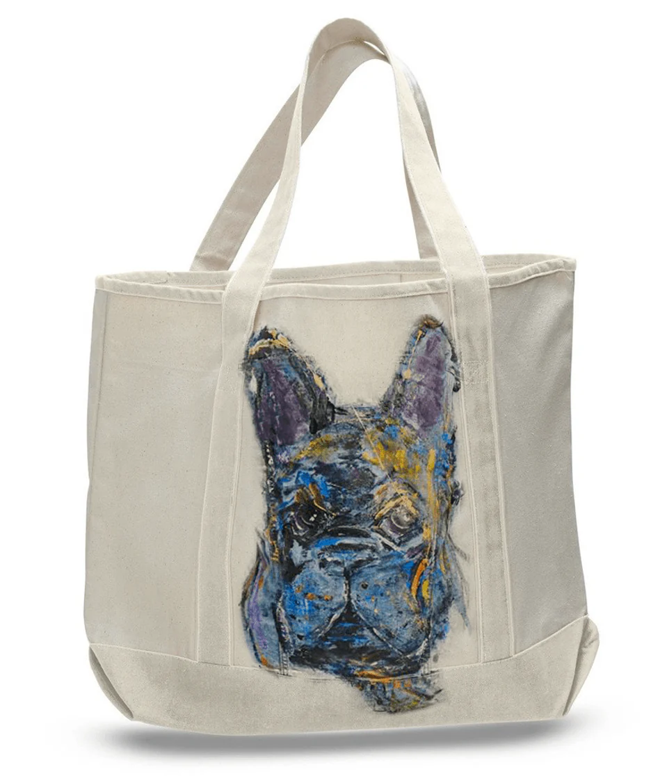 Customized Hand-Painted Dog Breed Tote Bag - Image 3