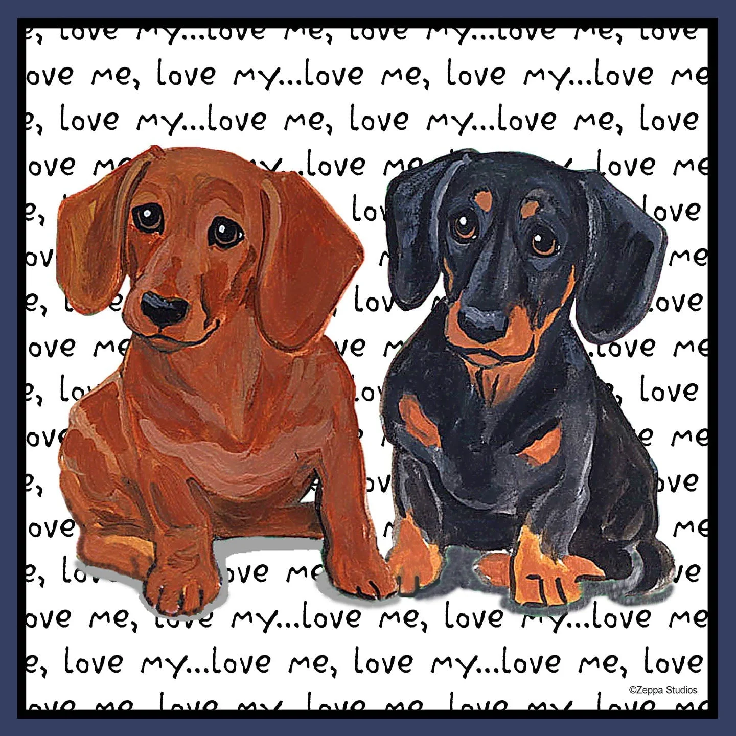 Dachshund Love Text - Adult Unisex Crewneck Sweatshirt - Image 2