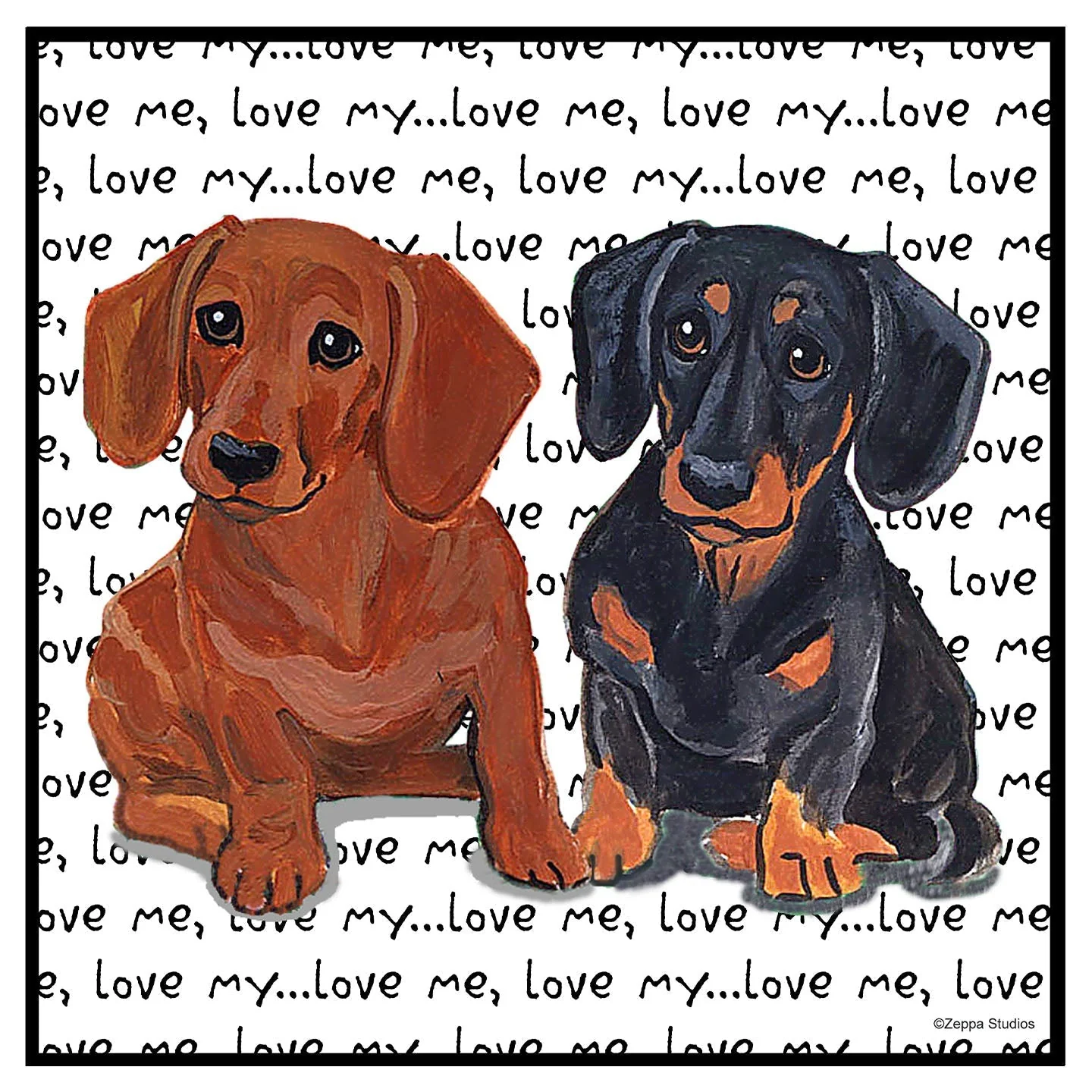 Dachshund Love Text - Women's V-Neck T-Shirt - Image 2