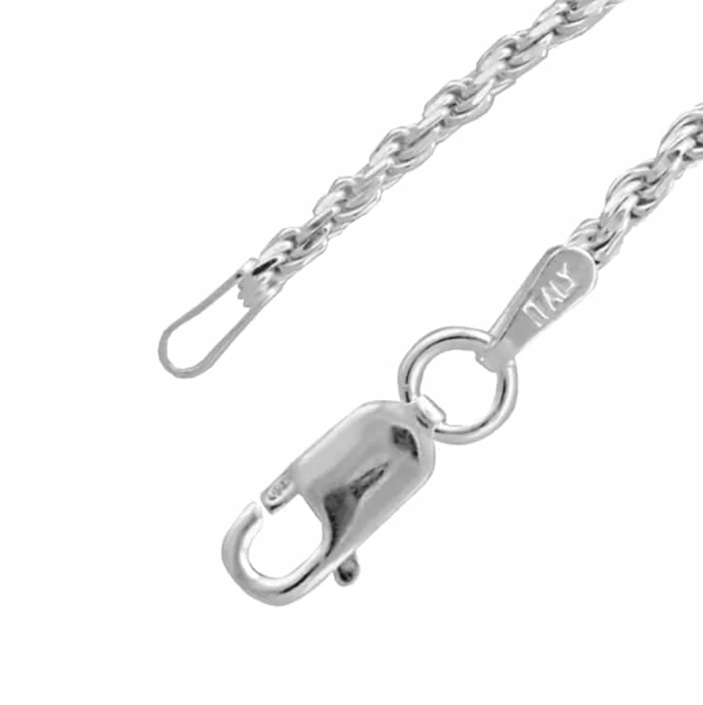 Sterling Silver Diamond Cut Rope Chain - Image 2