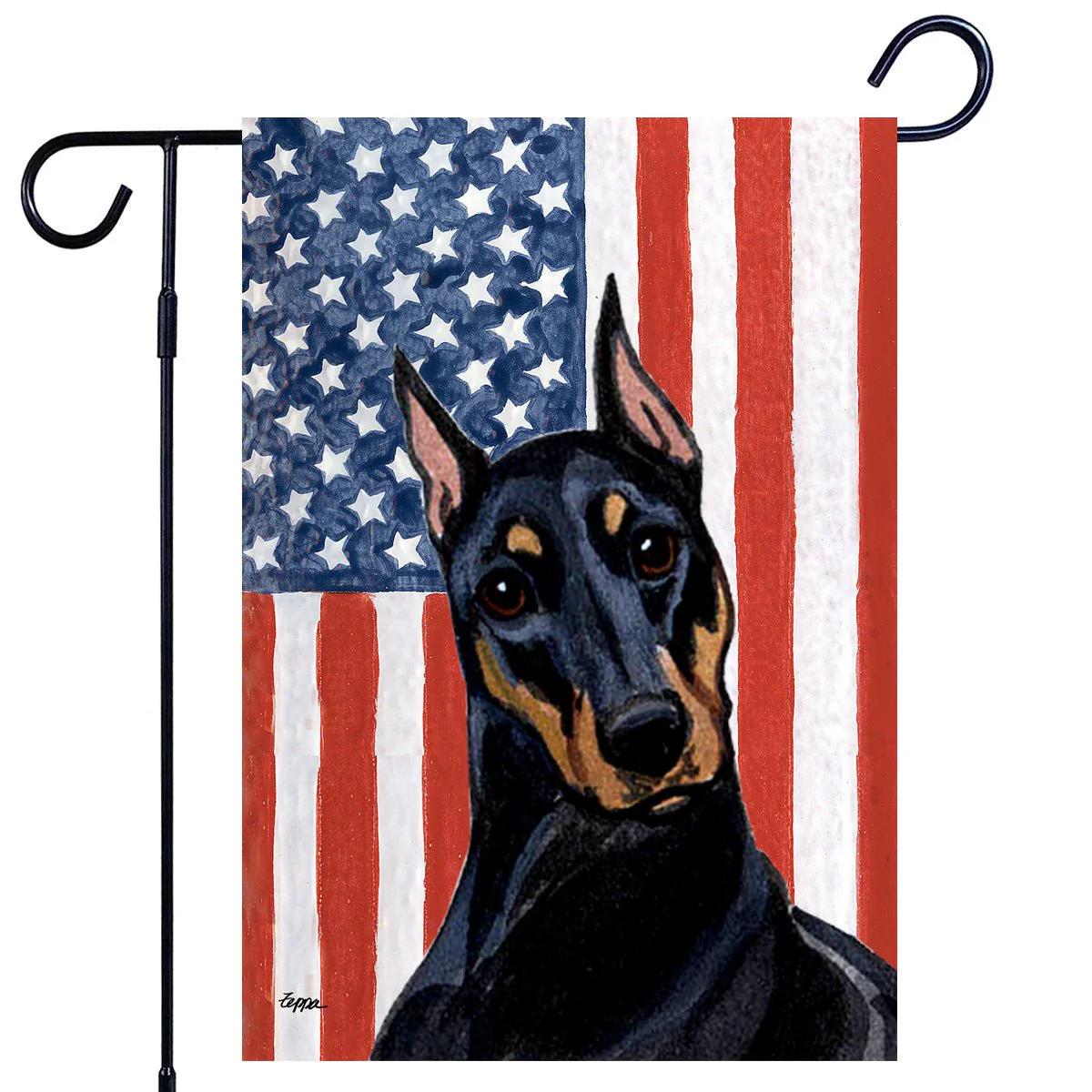 Doberman Pinscher Americana Garden Flag