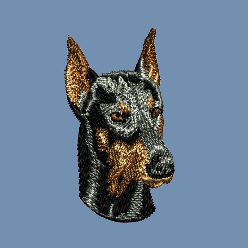 Doberman Pinscher Embroidered Men's Denim Shirt - Image 2